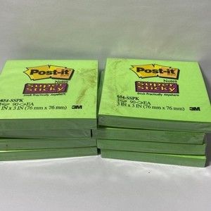 Post It Notes Super Sticky Neon Green 8 Packs